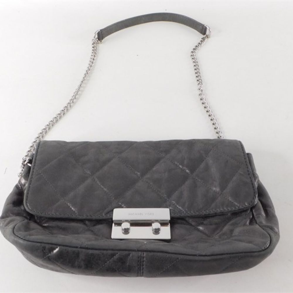Michael Kors Charcoal Quilted Shoulder Bag